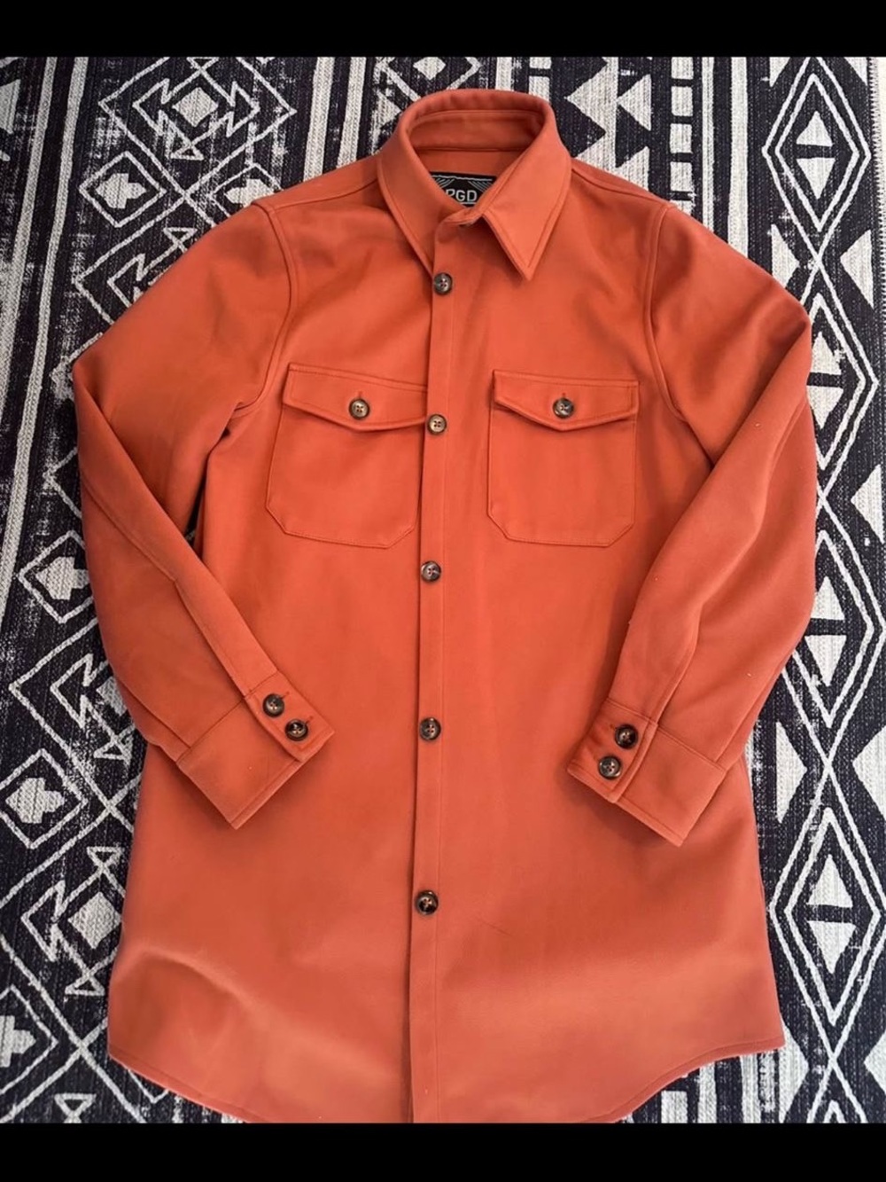 Women's Button-Front Rust Orange Shirt Jacket